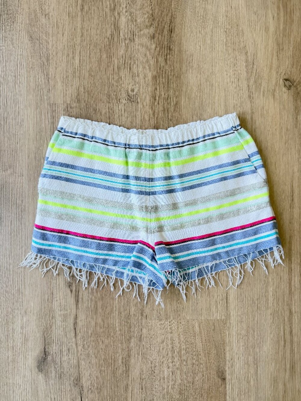 LEM LEM Cotton Pull On Shorts Colorful Stripes Size SMALL